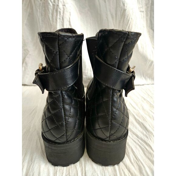 Joe Boxer Womens Pull On Chunky Ankle Boots Black Sz 9 Vegan Pleather - Picture 5 of 8